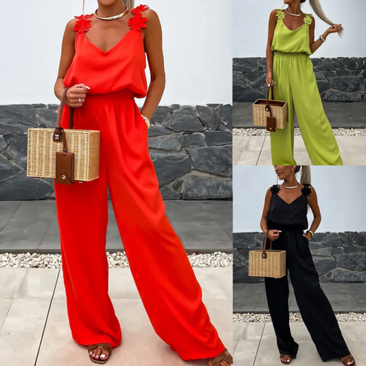 Sofie - Ærmeløs jumpsuit med brede ben