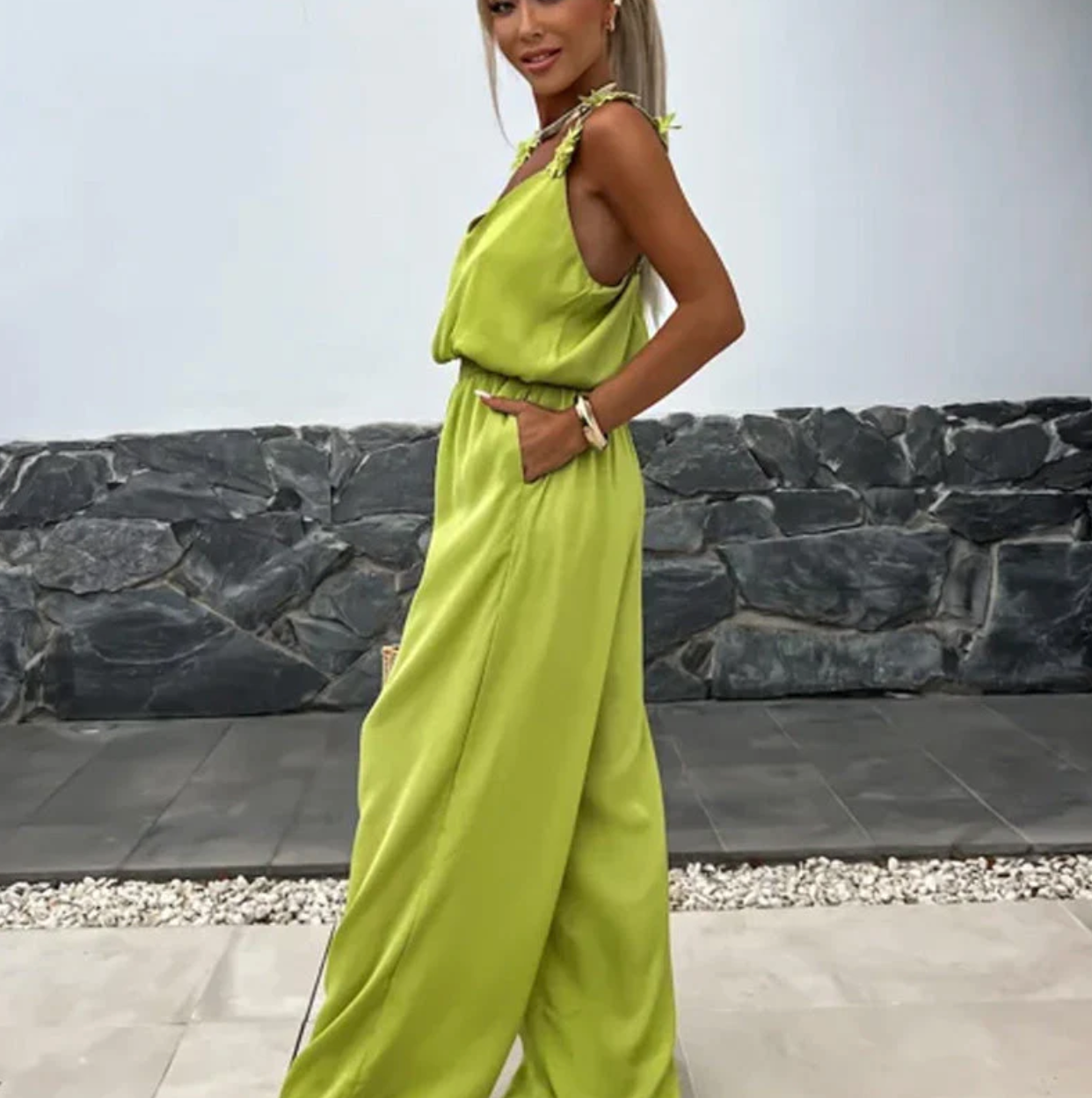 Sofie - Ærmeløs jumpsuit med brede ben