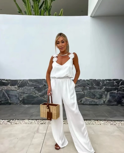 Sofie - Ærmeløs jumpsuit med brede ben